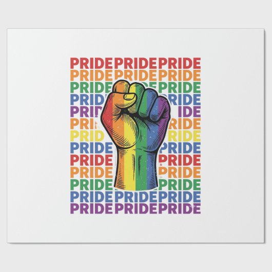 Vintage Pride Raised Fist Regenbogen-Shirt Design_ Geschenkpapier (Flach)