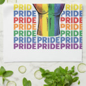 Vintage Pride Raised Fist Regenbogen-Shirt Design_ Geschirrtuch (Gefaltet)