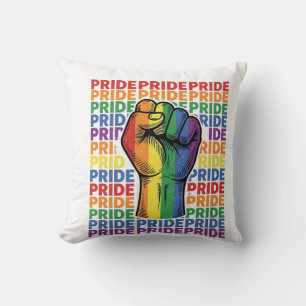 Vintage Pride Raised Fist Regenbogen-Shirt Design_ Kissen