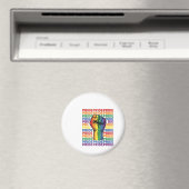 Vintage Pride Raised Fist Regenbogen-Shirt Design_ Magnet (In Situ (Geschirrspüler))
