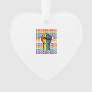 Vintage Pride Raised Fist Regenbogen-Shirt Design_ Ornament
