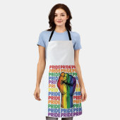 Vintage Pride Raised Fist Regenbogen-Shirt Design_ Schürze (Getragen)