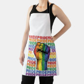 Vintage Pride Raised Fist Regenbogen-Shirt Design_ Schürze (InSitu)