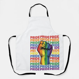 Vintage Pride Raised Fist Regenbogen-Shirt Design_ Schürze