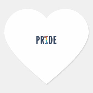 Vintage Pride Regenbogen-Lettern T-Shirt Design_1 Herz-Aufkleber