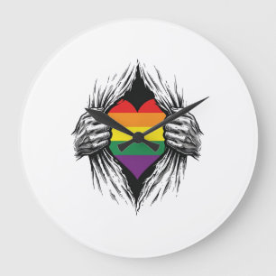 Vintage Pride Zerrissenes Hemd Vektor Design_1 Große Wanduhr