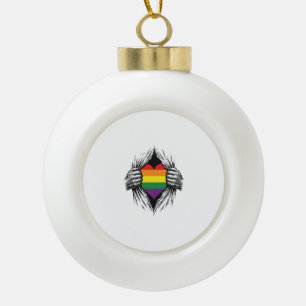 Vintage Pride Zerrissenes Hemd Vektor Design_1 Keramik Kugel-Ornament