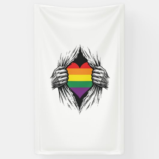 Vintage Pride Zerrissenes Hemd Vektordesign_1 Banner (Vertikal)