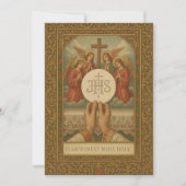 Vintage Priestermesse der Eucharistin Einladung (Vorderseite)
