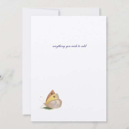 Vintage Primrose Hochzeitseinladung Einladung (Rückseite)