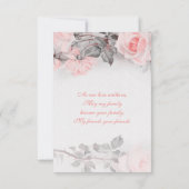 Vintage Primrose Pink Roses Wedding RSVP Card Karte (Rückseite)