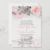 Vintage Primrose Rosa Rose Einladung (Vorderseite)