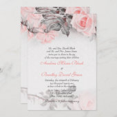 Vintage Primrose Rosa Rose Einladung (Vorne/Hinten)