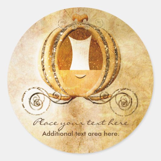 Vintage Princess Cinderella Carriage Label Runder Aufkleber (Vorderseite)