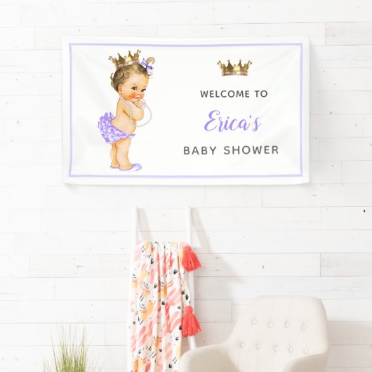Vintage Princess Lila Babydusche Hintergrund Banner (Insitu)