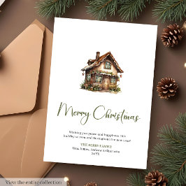 Vintage Printable Botanical Christmas Greeting  Feiertagskarte