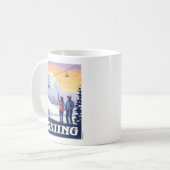 Vintage Printwerbung für lass's Go Ski Kaffeetasse (Vorderseite Links)