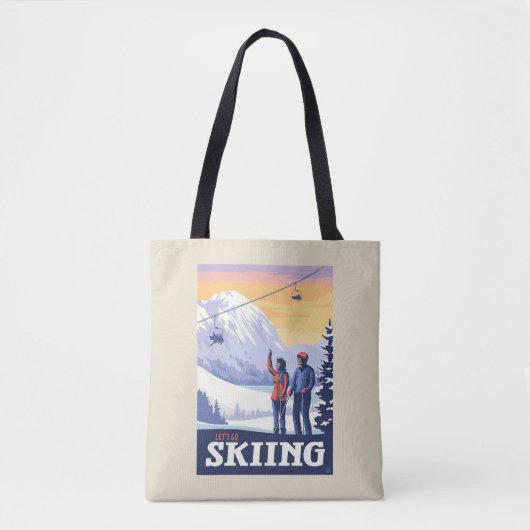 Vintage Printwerbung für lass's Go Ski Tasche (Vorderseite)