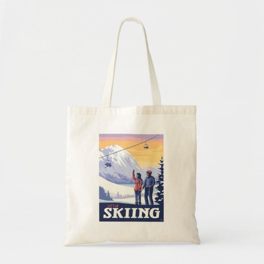 Vintage Printwerbung für lass's Go Ski Tragetasche (Vorne)