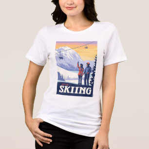 Vintage Printwerbung für lass's Go Ski Tri-Blend Shirt