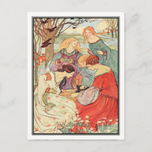 Vintage Prinz und Jungfrauen von Florence Harrison Postkarte