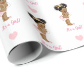 Vintage Prinzessin (Afroamerikanisches Baby) Rosa Geschenkpapier (Rolleneckpunkt)