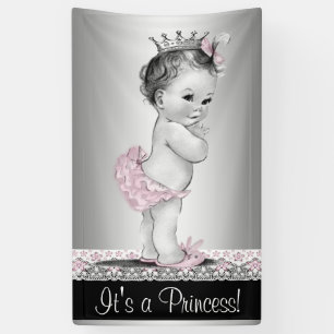 Vintage-Prinzessin-Baby-Party Banner