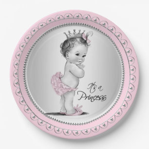 Vintage-Prinzessin-Baby-Party Pappteller