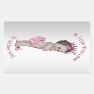Vintage-Prinzessin-Baby-Party Rechteckiger Aufkleber