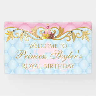 Vintage Prinzessin, Gold- und Rosafarbene Geburtst Banner
