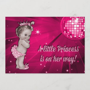 Vintage-Prinzessin Pink Disco Ball Baby Shower Einladung