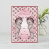 Vintage Prinzessinnen und Pink Roses Babydusche Einladung (Stehend Vorderseite)