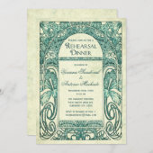 Vintage Probe Abendessen Einladung Türkis (Vorne/Hinten)