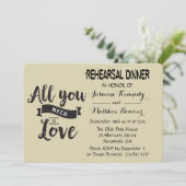 Vintage Probe Abendessen Schwarz und Tan Hochzeit Einladung (Stehend Vorderseite)