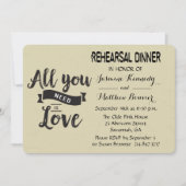 Vintage Probe Abendessen Schwarz und Tan Hochzeit Einladung (Vorderseite)