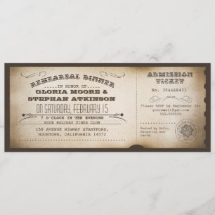 Vintage Probe Dinner Ticket typodesign Einladung