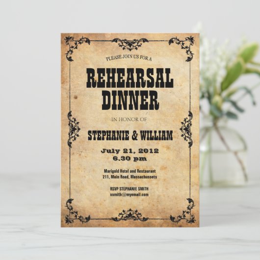 Vintage Probe Einladung (Stehend Vorderseite)