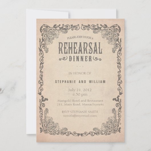 Vintage Probe Einladung (Vorderseite)