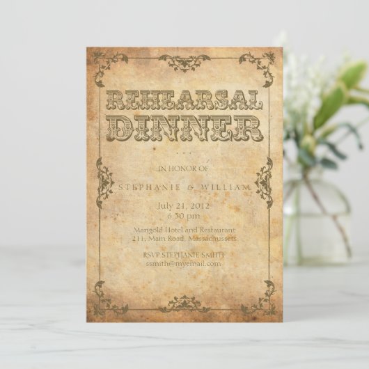 Vintage Probe Einladung (Stehend Vorderseite)