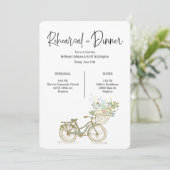 Vintage Probe mit dem Fahrrad und Abendessen Einla Einladung (Stehend Vorderseite)