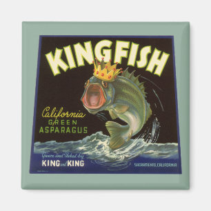 Vintage-Produkt-Dosenetiketten-Kunst, Kingfish Spa Magnet