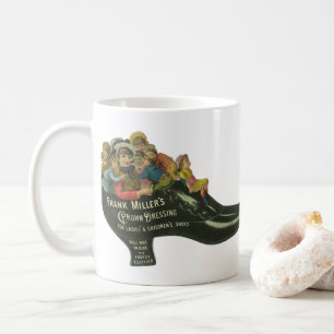 Vintage-Produktetikett, Frank Miller's Schuhcreme Kaffeetasse