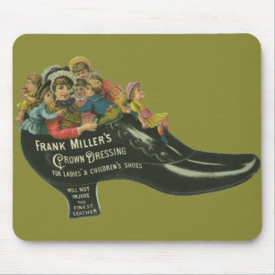 Vintage-Produktetikett, Frank Miller's Schuhcreme Mousepad