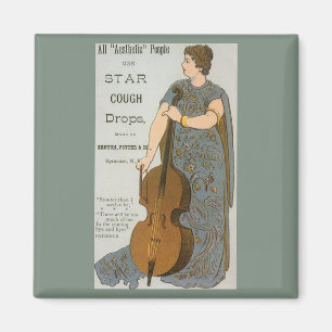 Vintage-Produktetikett, Star Hustenstiller mit Cel Magnet