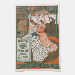 Vintage-Produktlabel-Kunst Pearline Modern Cleanse Geschirrtuch
