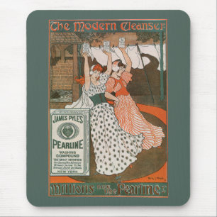 Vintage-Produktlabel-Kunst Pearline Modern Cleanse Mousepad