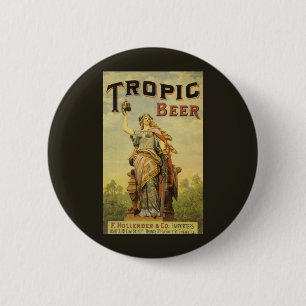Vintage-Produktlabel-Kunst, Tropic Beer Gladiator Button