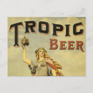 Vintage-Produktlabel-Kunst, Tropic Beer Gladiator Postkarte