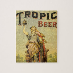 Vintage-Produktlabel-Kunst, Tropic Beer Gladiator Puzzle