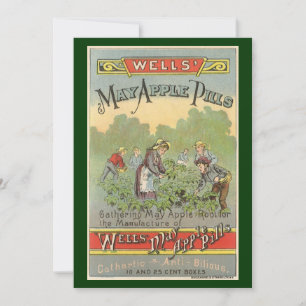 Vintage-Produktlabel-Kunst, Wells May Apple Pills